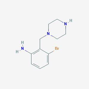 3-Bromo-2-[(piperazin-1-yl)methyl]aniline