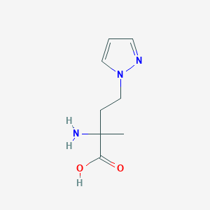 molecular formula C8H13N3O2 B13626804 2-Amino-2-methyl-4-(1h-pyrazol-1-yl)butanoic acid 