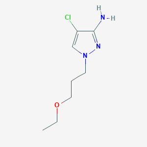 molecular formula C8H14ClN3O B13626841 4-Chloro-1-(3-ethoxypropyl)-1h-pyrazol-3-amine 