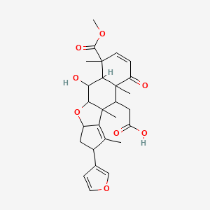 molecular formula C27H32O8 B1362685 2-[13-(Furan-3-yl)-2-hydroxy-4-methoxycarbonyl-4,8,10,12-tetramethyl-7-oxo-16-oxatetracyclo[8.6.0.03,8.011,15]hexadeca-5,11-dien-9-yl]acetic acid 
