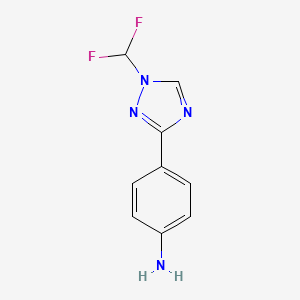 molecular formula C9H8F2N4 B13626860 4-[1-(difluoromethyl)-1H-1,2,4-triazol-3-yl]aniline 