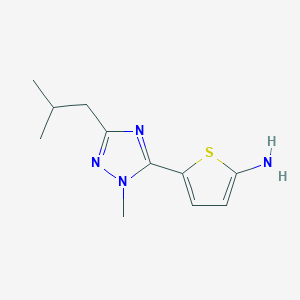 molecular formula C11H16N4S B13626861 5-(3-Isobutyl-1-methyl-1h-1,2,4-triazol-5-yl)thiophen-2-amine 