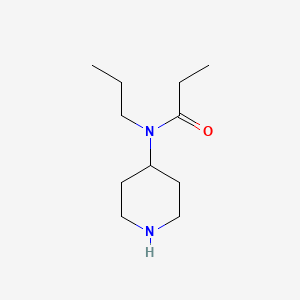 molecular formula C11H22N2O B13626867 N-(piperidin-4-yl)-N-propylpropanamide 