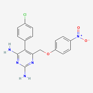 5-(4-Chlorophenyl)-6-((4-nitrophenoxy)methyl)pyrimidine-2,4-diamine