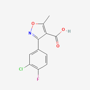 molecular formula C11H7ClFNO3 B13626898 3-(3-Chloro-4-fluorophenyl)-5-methylisoxazole-4-carboxylic acid 