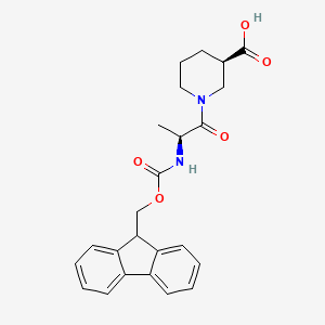 molecular formula C24H26N2O5 B13626918 (R)-1-((((9H-Fluoren-9-yl)methoxy)carbonyl)-L-alanyl)piperidine-3-carboxylic acid 