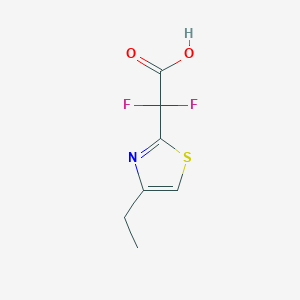 molecular formula C7H7F2NO2S B13626924 2-(4-Ethyl-1,3-thiazol-2-yl)-2,2-difluoroaceticacid 