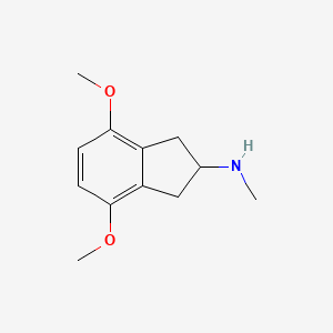 molecular formula C12H17NO2 B13626984 2,3-Dihydro-4,7-dimethoxy-N-methyl-1H-inden-2-amine CAS No. 82668-34-6