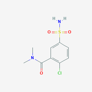 molecular formula C9H11ClN2O3S B13626997 2-chloro-N,N-dimethyl-5-sulfamoylbenzamide 