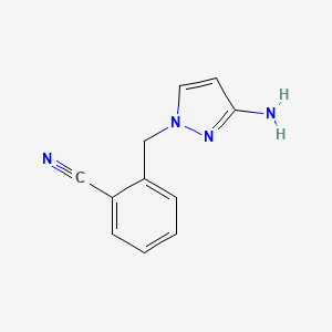 molecular formula C11H10N4 B13627052 2-((3-Amino-1h-pyrazol-1-yl)methyl)benzonitrile 