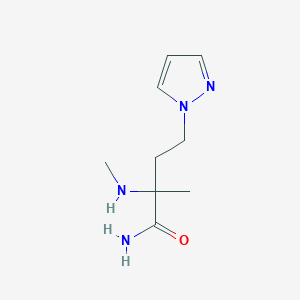 molecular formula C9H16N4O B13627068 2-Methyl-2-(methylamino)-4-(1h-pyrazol-1-yl)butanamide 