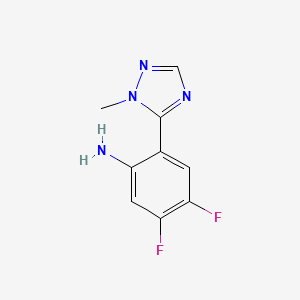 molecular formula C9H8F2N4 B13627103 4,5-Difluoro-2-(1-methyl-1h-1,2,4-triazol-5-yl)aniline 