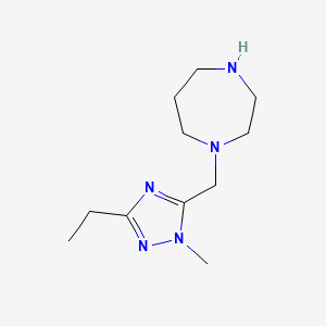 molecular formula C11H21N5 B13627127 1-((3-Ethyl-1-methyl-1h-1,2,4-triazol-5-yl)methyl)-1,4-diazepane 