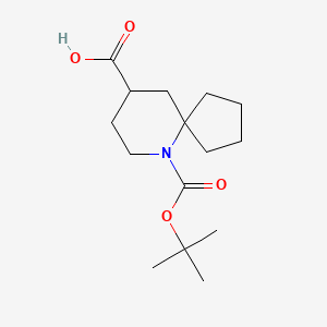 molecular formula C15H25NO4 B13627144 6-[(Tert-butoxy)carbonyl]-6-azaspiro[4.5]decane-9-carboxylicacid 