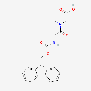 molecular formula C20H20N2O5 B13627153 2-(2-((((9H-Fluoren-9-yl)methoxy)carbonyl)amino)-N-methylacetamido)acetic acid 