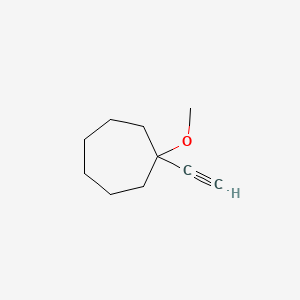 molecular formula C10H16O B13627157 1-Ethynyl-1-methoxycycloheptane 