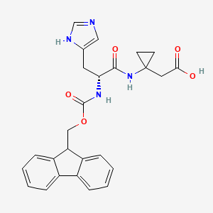 2-{1-[(2R)-2-({[(9H-fluoren-9-yl)methoxy]carbonyl}amino)-3-(1H-imidazol-4-yl)propanamido]cyclopropyl}acetic acid