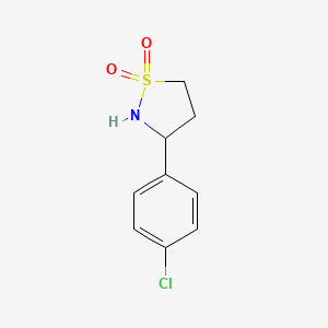 molecular formula C9H10ClNO2S B13627184 3-(4-Chlorophenyl)isothiazolidine 1,1-dioxide 