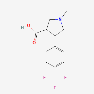 molecular formula C13H14F3NO2 B13627195 1-Methyl-4-[4-(trifluoromethyl)phenyl]pyrrolidine-3-carboxylic acid 