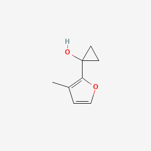 molecular formula C8H10O2 B13627199 1-(3-Methylfuran-2-yl)cyclopropan-1-ol 