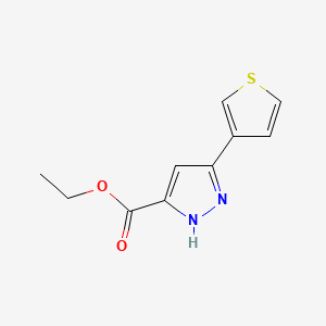 molecular formula C10H10N2O2S B13627220 Ethyl 3-(thiophen-3-yl)-1H-pyrazole-5-carboxylate 