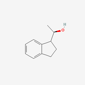 molecular formula C11H14O B13627237 (1R)-1-(2,3-dihydro-1H-inden-1-yl)ethan-1-ol 