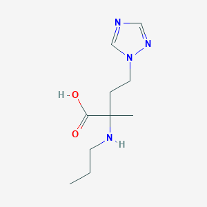 molecular formula C10H18N4O2 B13627283 2-Methyl-2-(propylamino)-4-(1h-1,2,4-triazol-1-yl)butanoic acid 