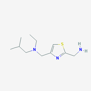 molecular formula C11H21N3S B13627292 n-((2-(Aminomethyl)thiazol-4-yl)methyl)-N-ethyl-2-methylpropan-1-amine 