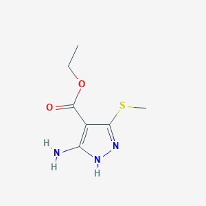 molecular formula C7H11N3O2S B1362731 5-氨基-3-(甲硫基)-1H-吡唑-4-羧酸乙酯 CAS No. 1219817-46-5