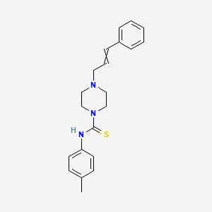 ((4-Methylphenyl)amino)(4-(3-phenylprop-2-enyl)piperazinyl)methane-1-thione