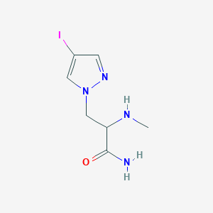 molecular formula C7H11IN4O B13627349 3-(4-Iodo-1h-pyrazol-1-yl)-2-(methylamino)propanamide 