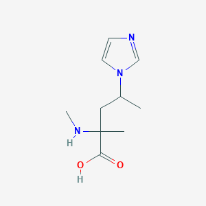 molecular formula C10H17N3O2 B13627360 4-(1h-Imidazol-1-yl)-2-methyl-2-(methylamino)pentanoic acid 