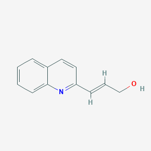 molecular formula C12H11NO B13627368 (E)-3-(2-quinolyl)prop-2-en-1-ol 