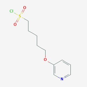 molecular formula C10H14ClNO3S B13627369 5-(Pyridin-3-yloxy)pentane-1-sulfonyl chloride 