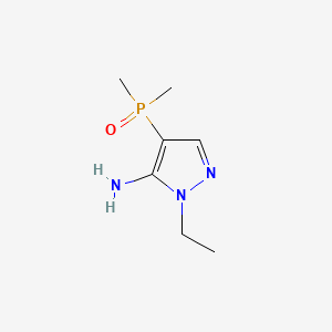 molecular formula C7H14N3OP B13627380 4-(dimethylphosphoryl)-1-ethyl-1H-pyrazol-5-amine 