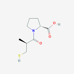 molecular formula C9H15NO3S B1362739 1-(3-Mercapto-2-methyl-propionyl)-pyrrolidine-2-carboxylic acid 