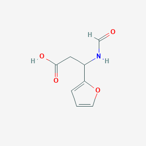 molecular formula C8H9NO4 B13627392 3-Formamido-3-(furan-2-yl)propanoic acid 