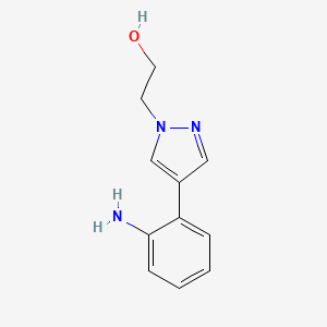 molecular formula C11H13N3O B13627399 2-(4-(2-Aminophenyl)-1h-pyrazol-1-yl)ethan-1-ol 