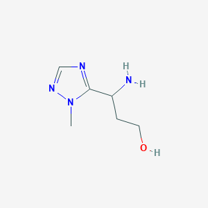 molecular formula C6H12N4O B13627444 3-Amino-3-(1-methyl-1h-1,2,4-triazol-5-yl)propan-1-ol 