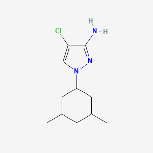 molecular formula C11H18ClN3 B13627446 4-Chloro-1-(3,5-dimethylcyclohexyl)-1h-pyrazol-3-amine 