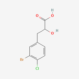 molecular formula C9H8BrClO3 B13627453 3-(3-Bromo-4-chlorophenyl)-2-hydroxypropanoic acid 