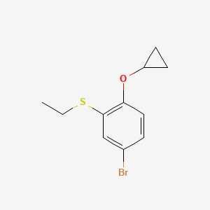 molecular formula C11H13BrOS B13627468 4-Bromo-1-cyclopropoxy-2-(ethylsulfanyl)benzene 