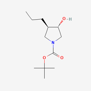 molecular formula C12H23NO3 B13627486 Rel-tert-butyl (3S,4R)-3-hydroxy-4-propylpyrrolidine-1-carboxylate 