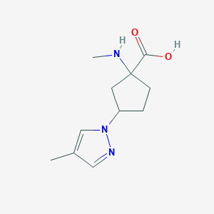 3-(4-Methyl-1h-pyrazol-1-yl)-1-(methylamino)cyclopentane-1-carboxylic acid