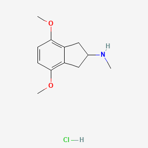 molecular formula C12H18ClNO2 B13627498 4,7-dimethoxy-N-methyl-2,3-dihydro-1H-inden-2-aminehydrochloride 