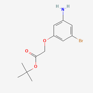 molecular formula C12H16BrNO3 B13627515 Tert-butyl2-(3-amino-5-bromophenoxy)acetate 