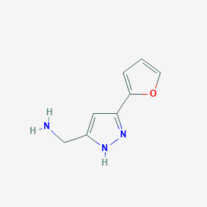 molecular formula C8H9N3O B13627530 [3-(furan-2-yl)-1H-pyrazol-5-yl]methanamine 