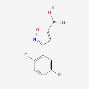 molecular formula C10H5BrFNO3 B13627538 3-(5-Bromo-2-fluorophenyl)isoxazole-5-carboxylic acid 