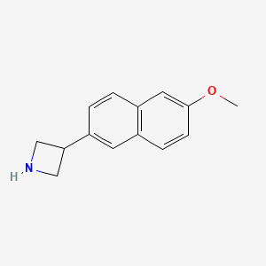 molecular formula C14H15NO B13627540 3-(6-Methoxynaphthalen-2-yl)azetidine 