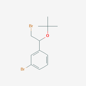 molecular formula C12H16Br2O B13627613 1-Bromo-3-(2-bromo-1-(tert-butoxy)ethyl)benzene 